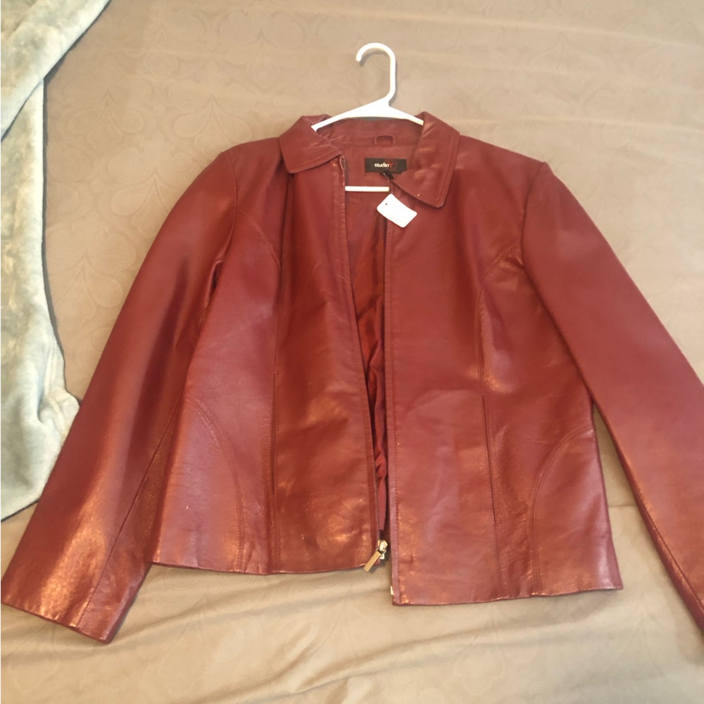 Red/brown 100% Leather Jacket